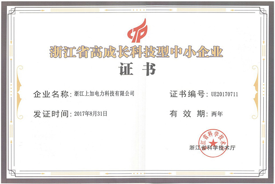 浙江省高成长科技型中小企业